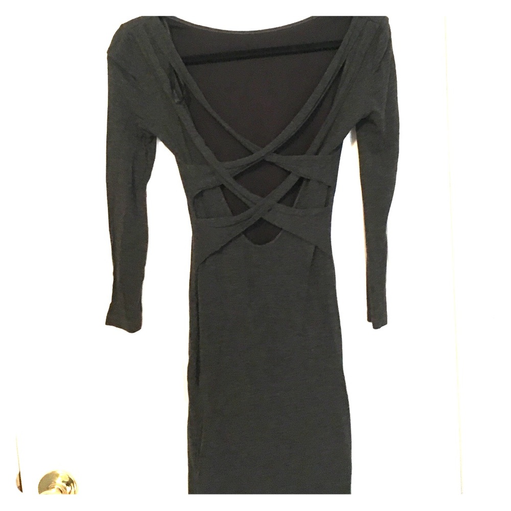 Cross Back Long Sleeve Dress